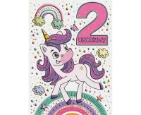 Greeting paper card B6 unicorn, 1 pc